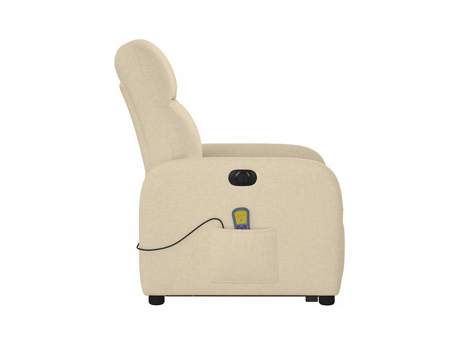 Fauteuil inclinable de massage électrique Crème Tissu