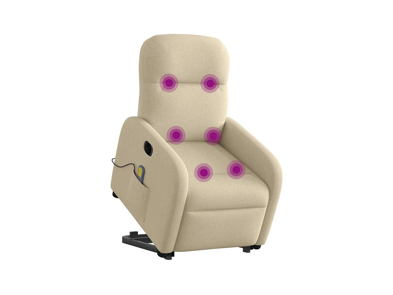 Fauteuil inclinable de massage électrique Crème Tissu