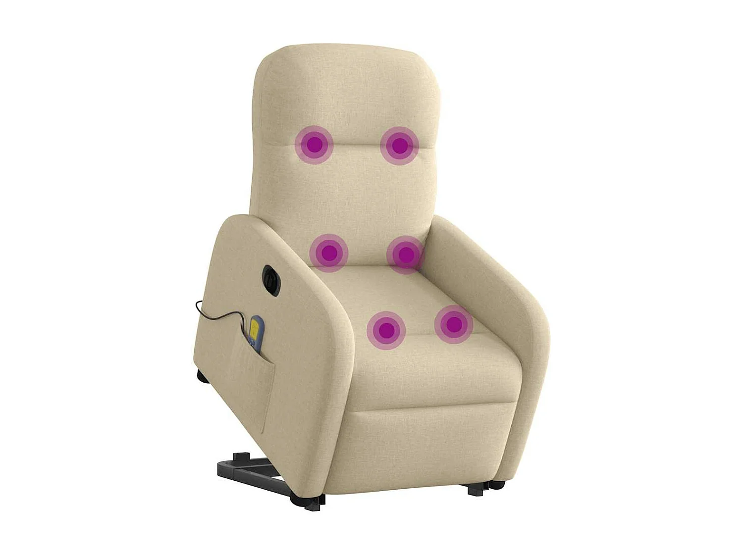 Fauteuil inclinable de massage électrique Crème Tissu