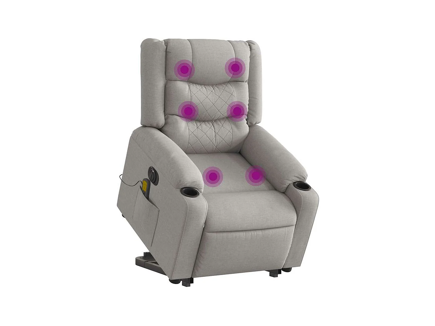 Fauteuil inclinable de massage électrique gris nuage tissu