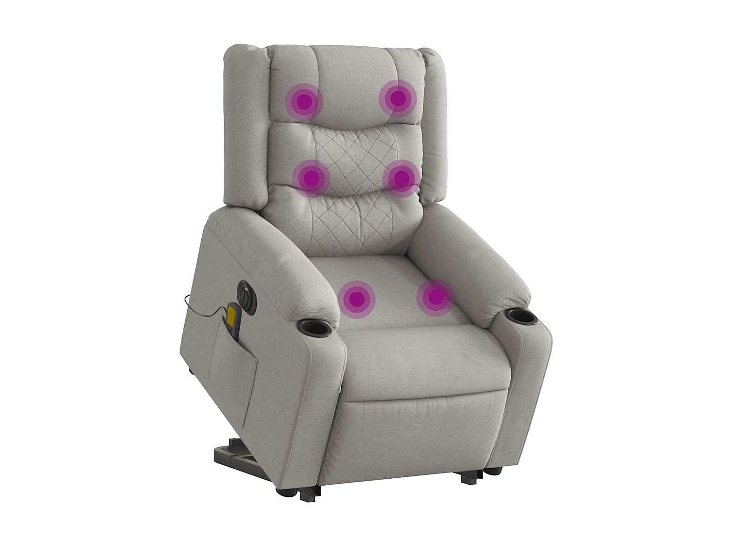 Fauteuil inclinable de massage électrique gris nuage tissu