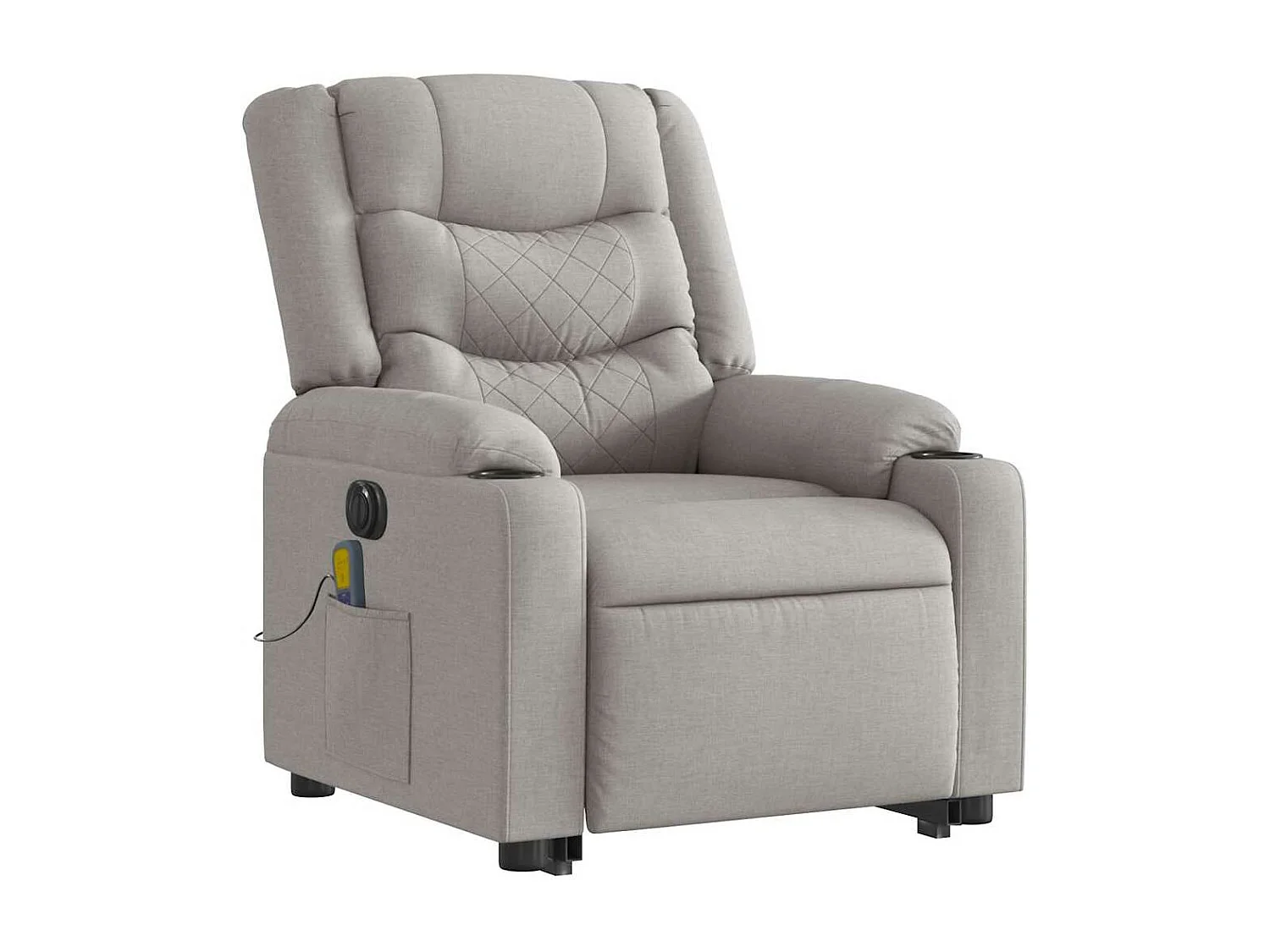Fauteuil inclinable de massage électrique gris nuage tissu