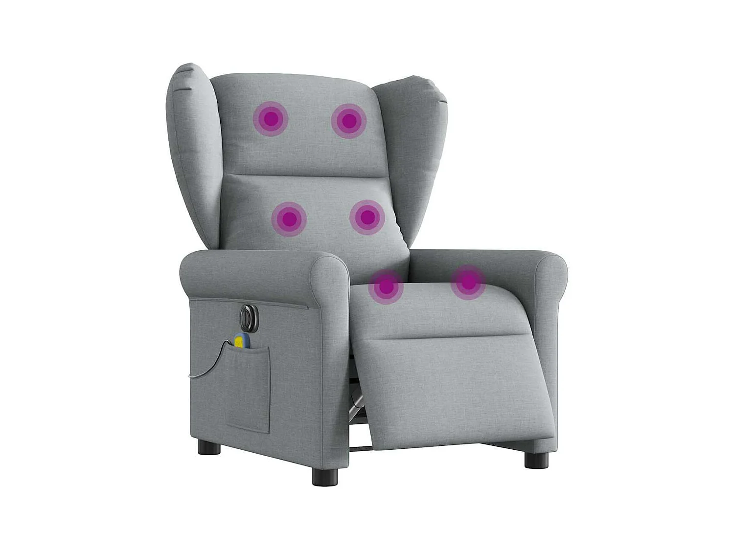 Fauteuil de massage inclinable électrique gris clair tissu