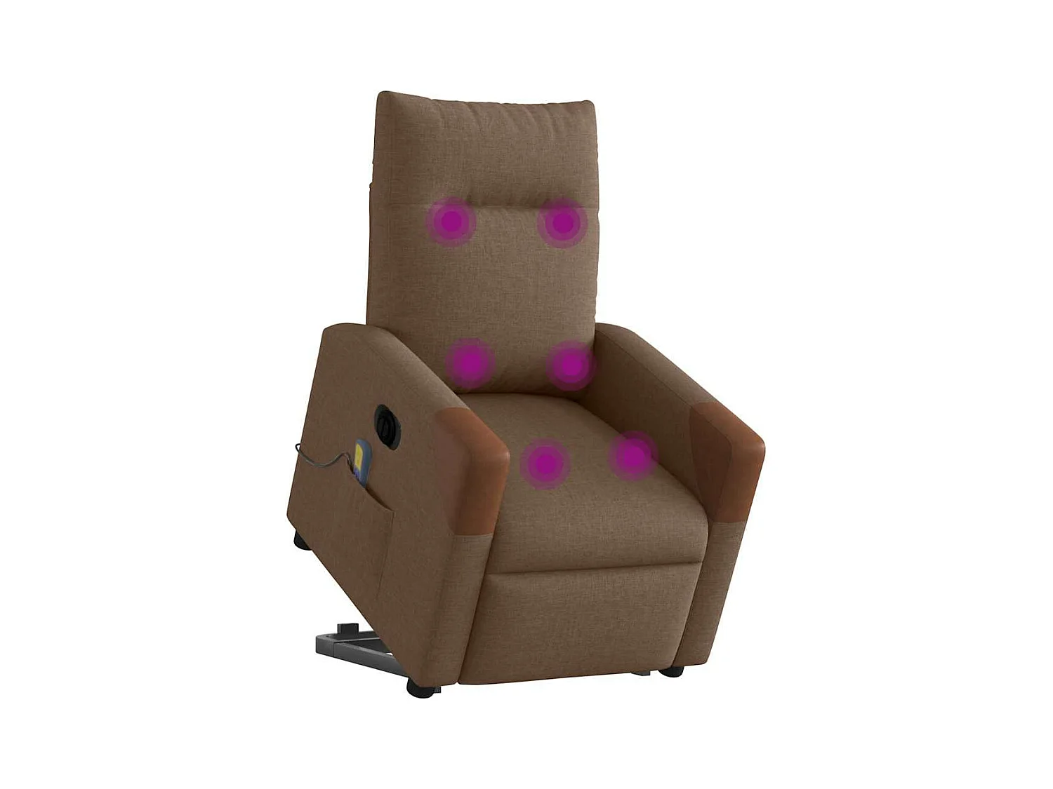 Sillón reclinable de masaje eléctrico de tela marrón