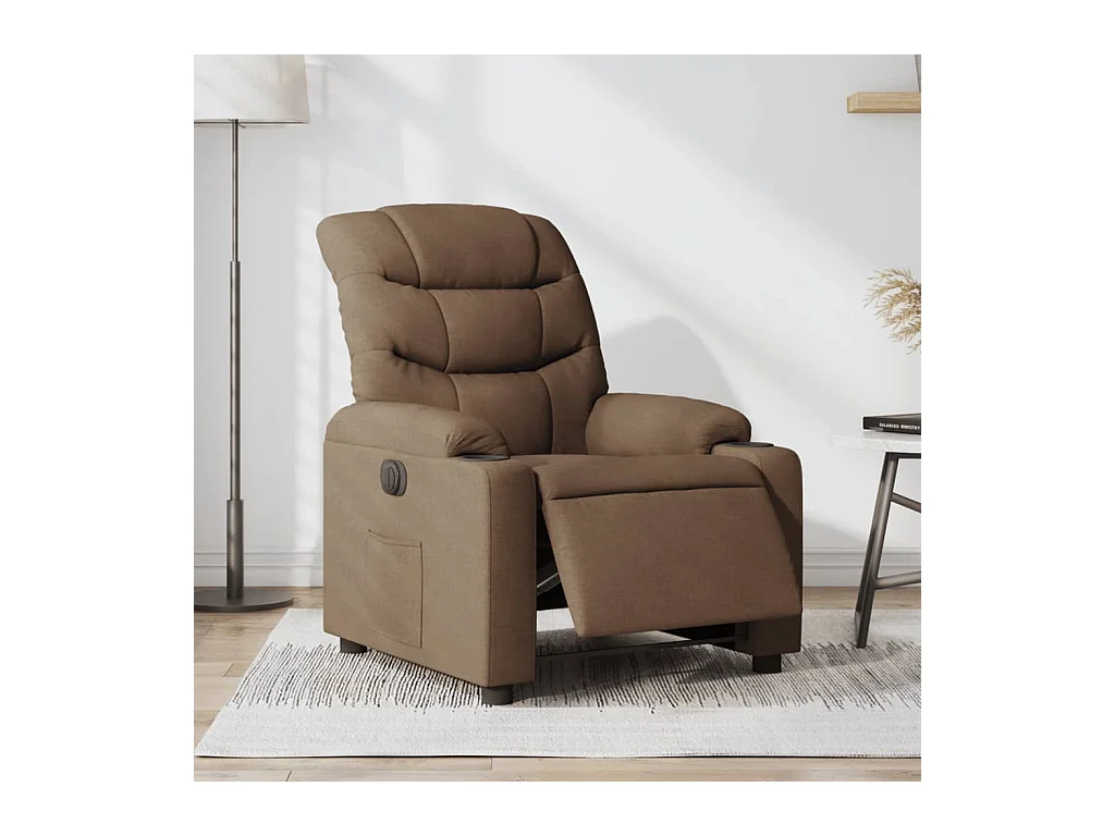 Fauteuil inclinable électrique Marron Tissu