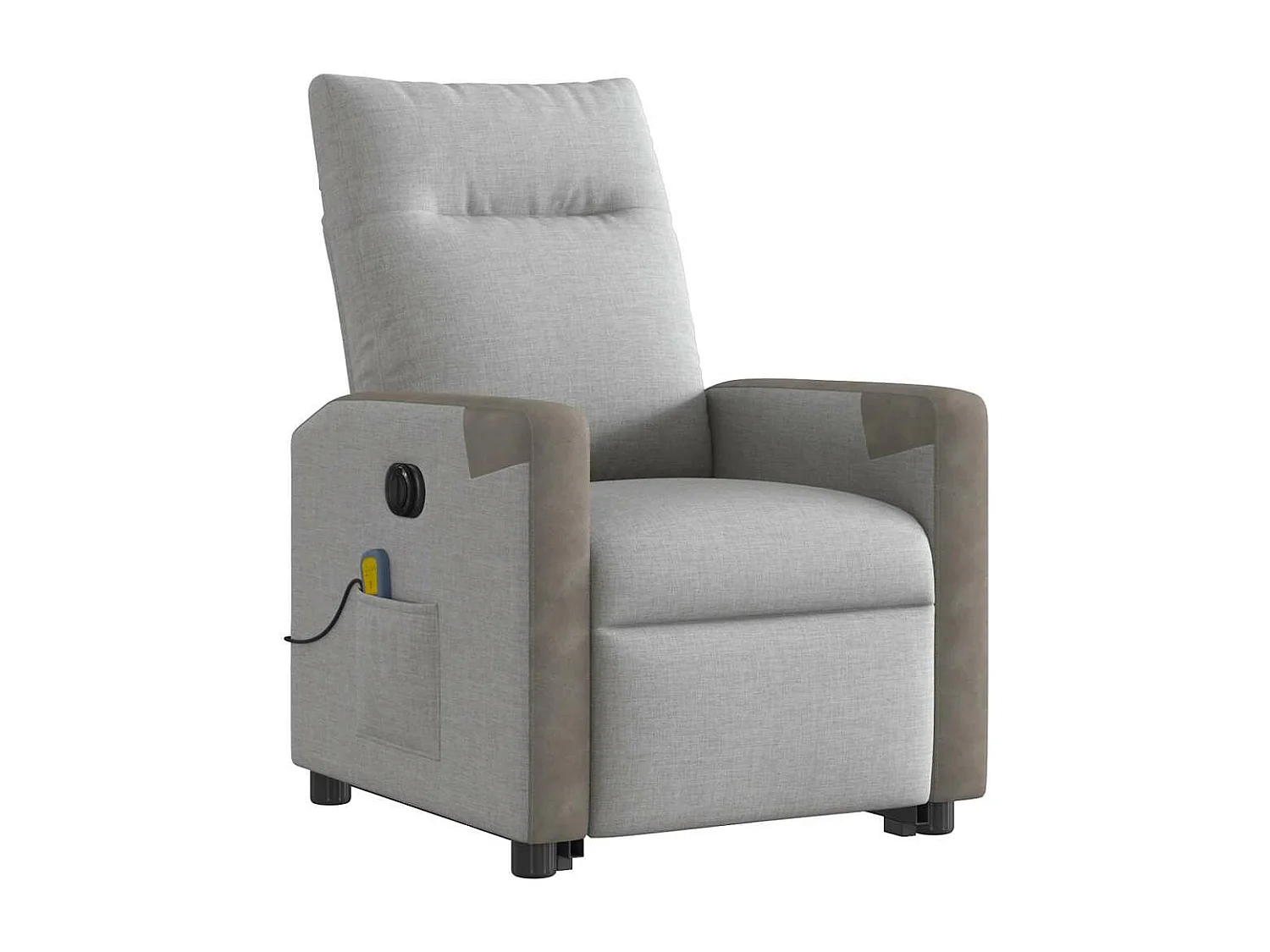 Fauteuil inclinable de massage électrique gris nuage tissu