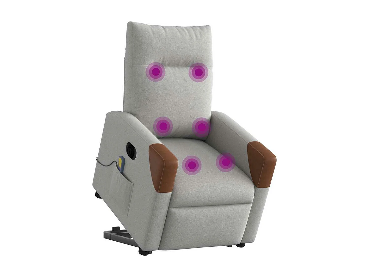 Fauteuil inclinable de massage électrique gris nuage tissu