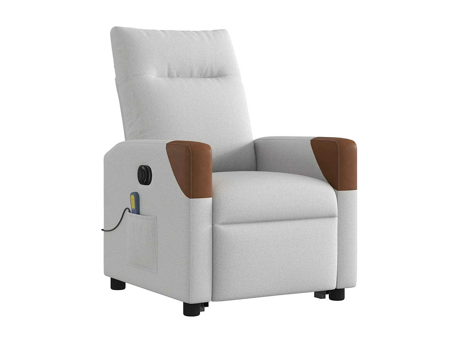 Fauteuil inclinable de massage électrique gris nuage tissu