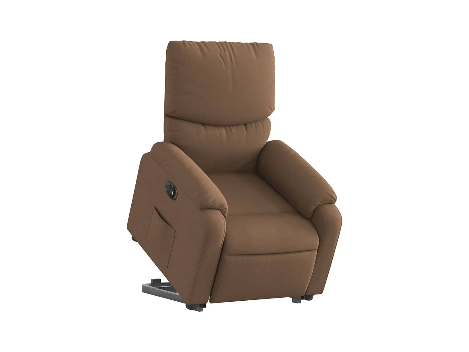 Fauteuil inclinable électrique marron tissu