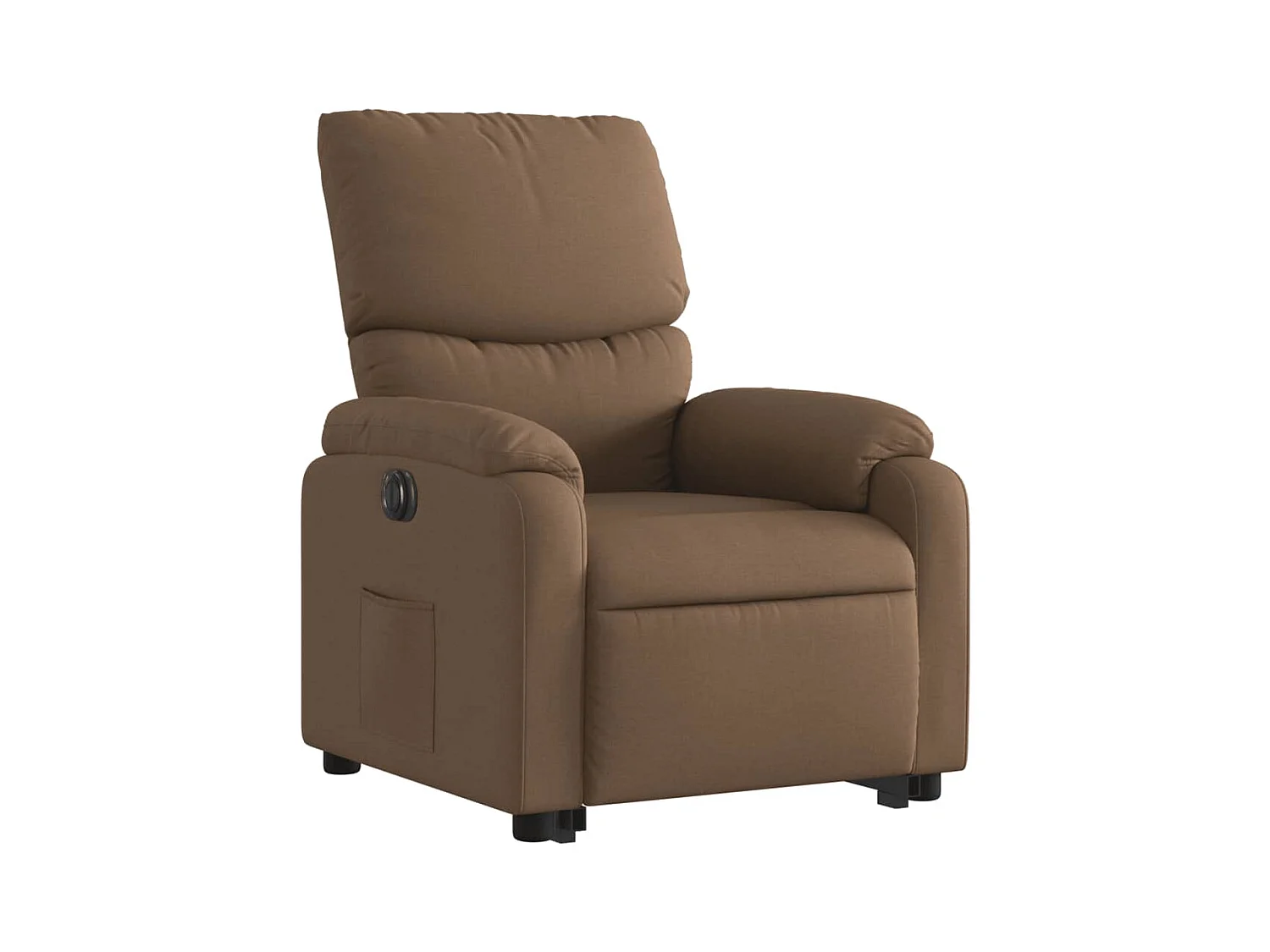 Fauteuil inclinable électrique marron tissu