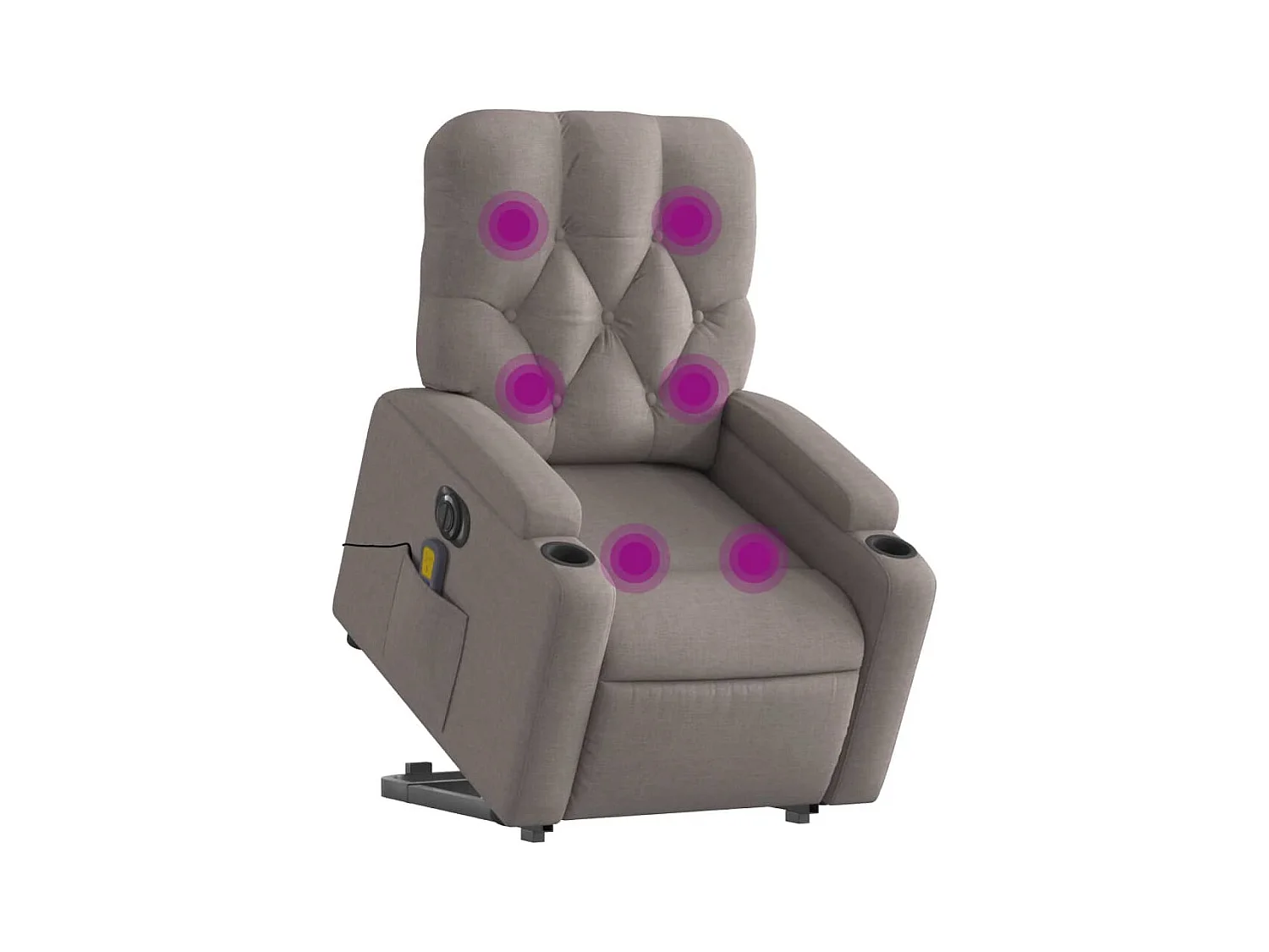Fauteuil inclinable de massage électrique Taupe Tissu
