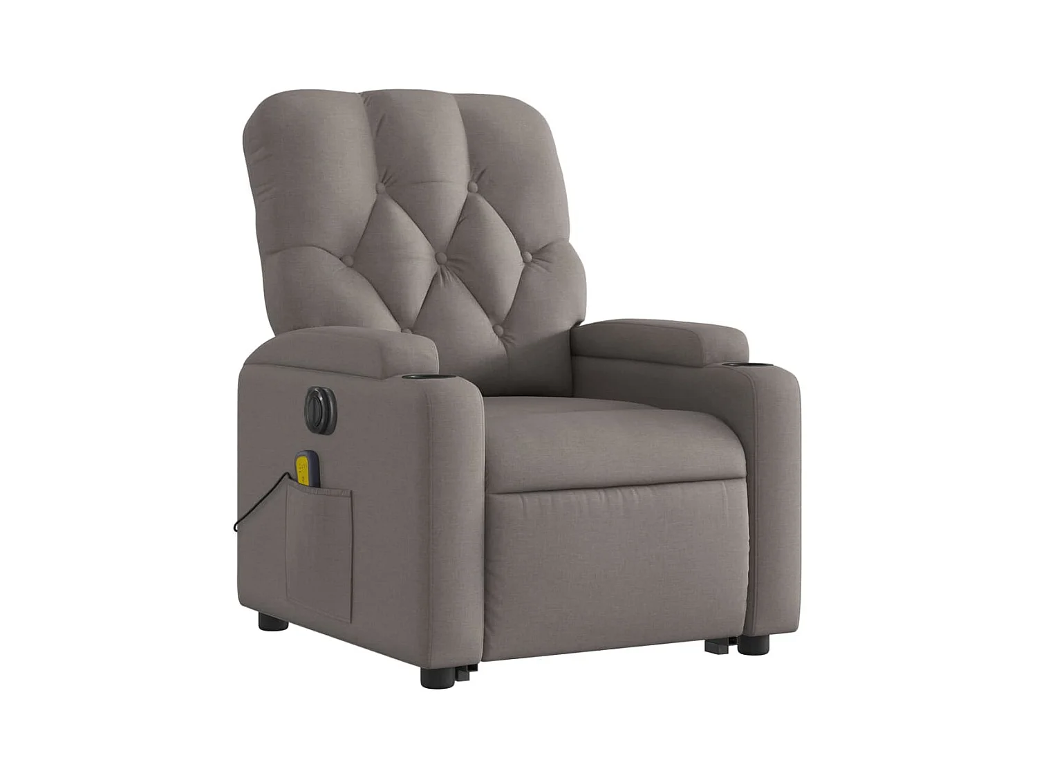 Fauteuil inclinable de massage électrique Taupe Tissu