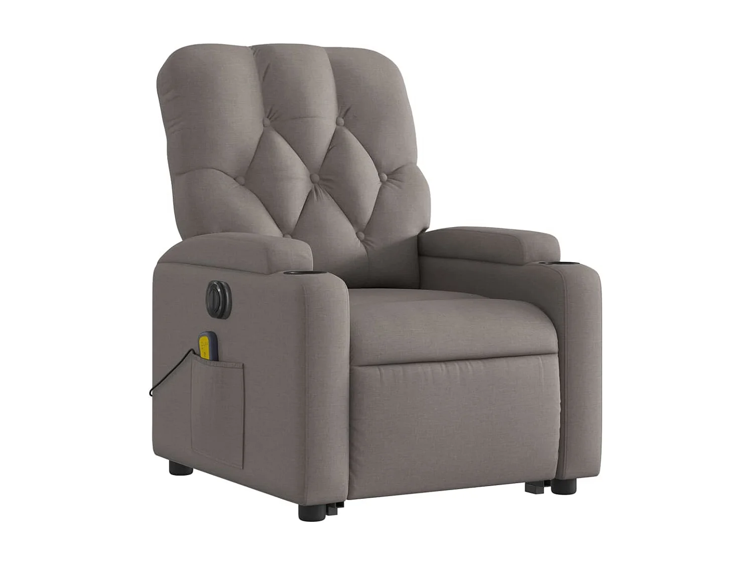Fauteuil inclinable de massage électrique Taupe Tissu