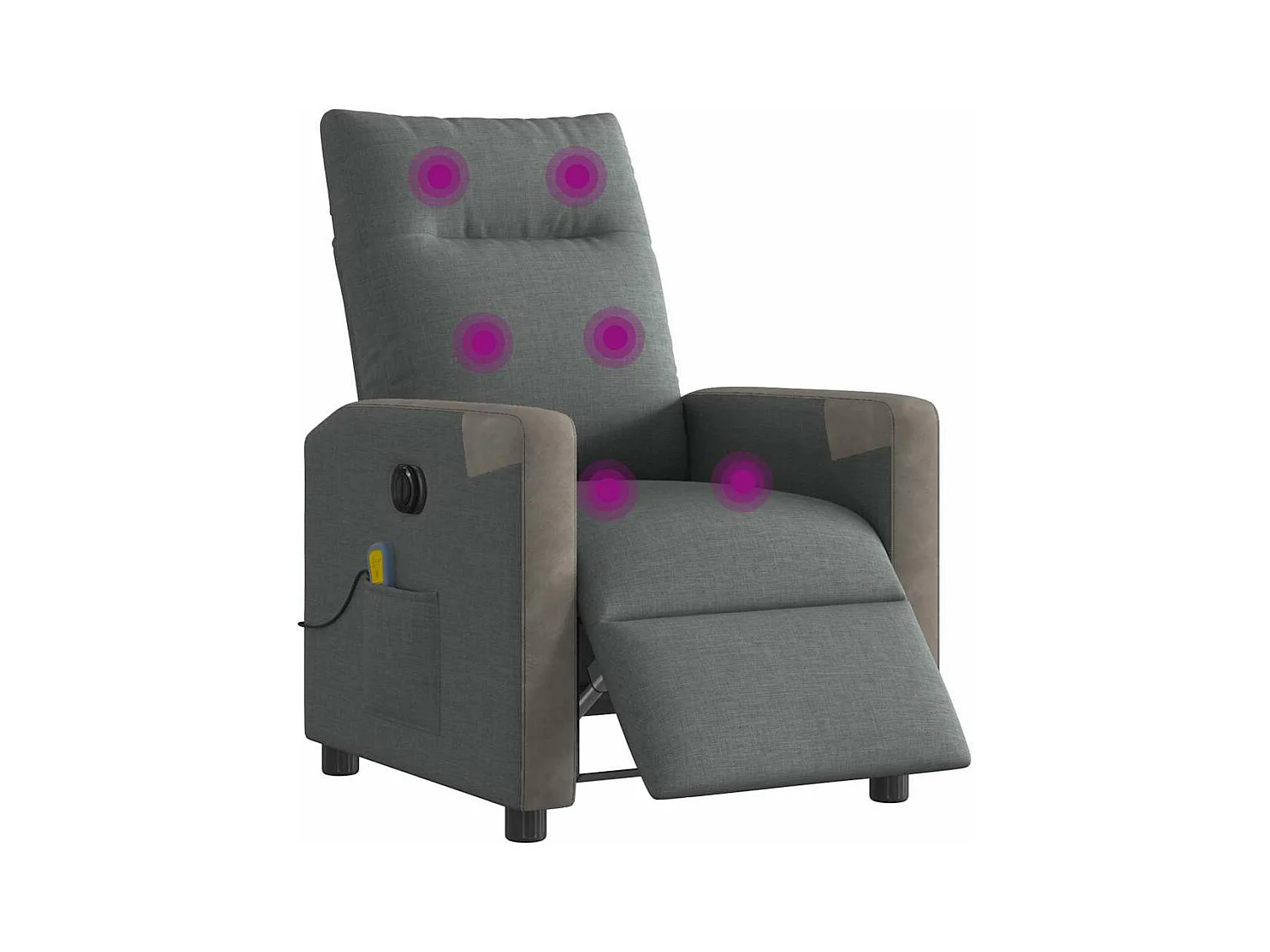 Poltrona reclinabile elettrica per massaggio in tessuto grigio scuro