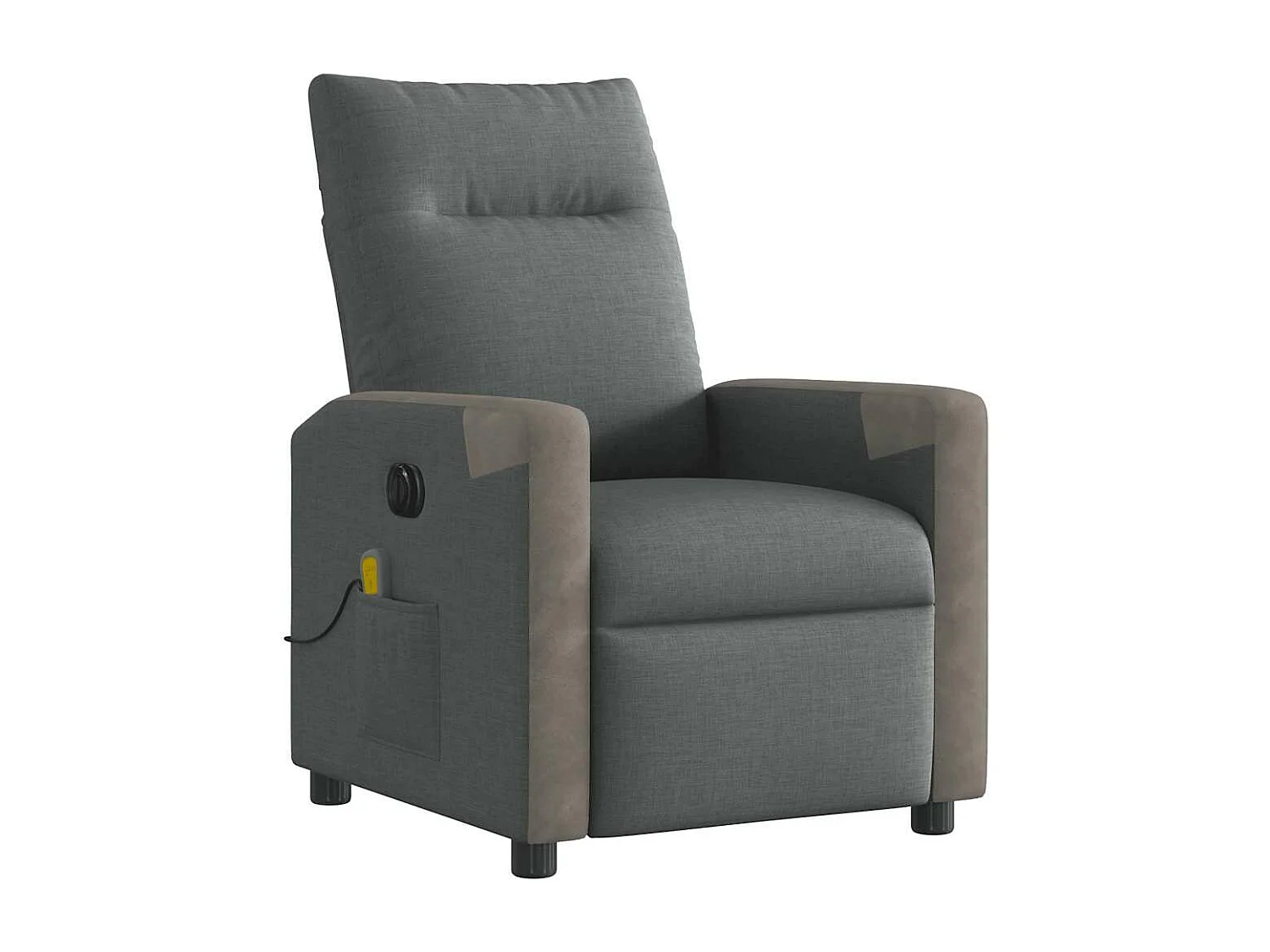 Sillón masajeador eléctrico reclinable de tela gris oscuro
