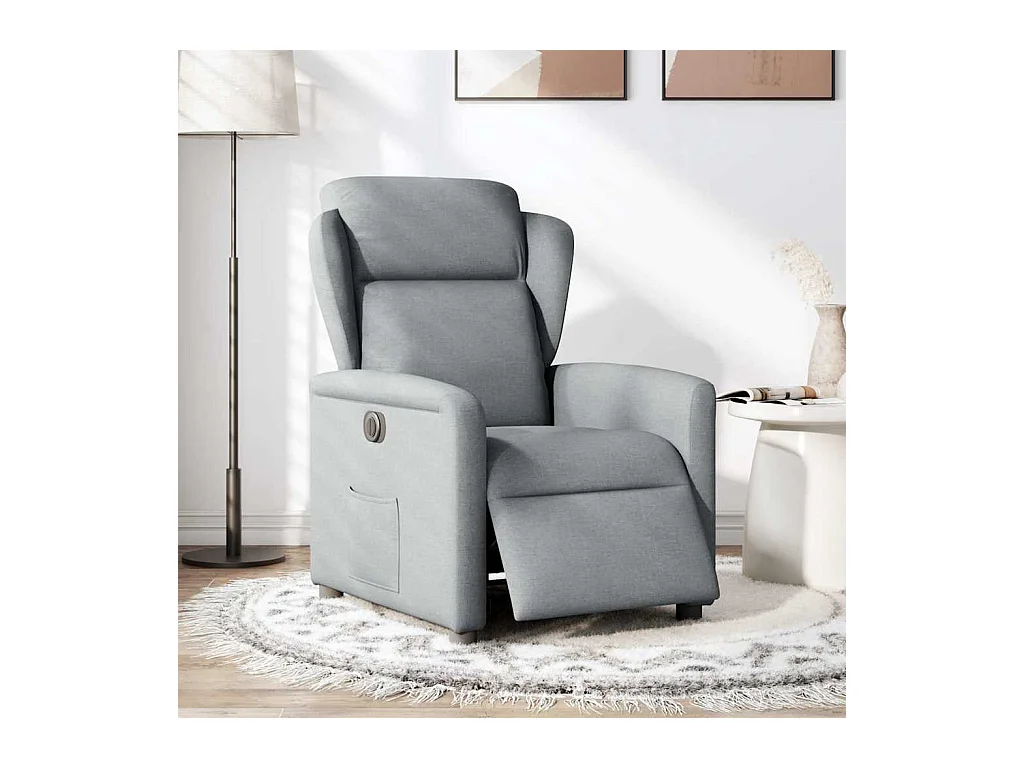 Fauteuil inclinable électrique Gris clair Tissu