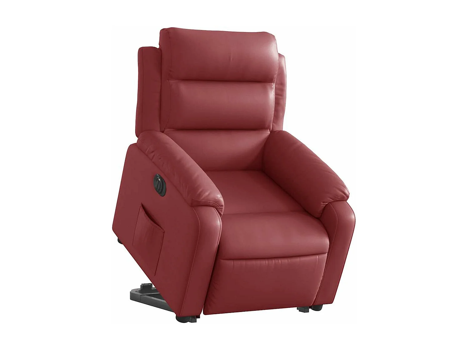Fauteuil inclinable électrique rouge bordeaux similicuir