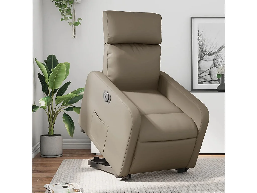 Fauteuil inclinable électrique cappuccino similicuir