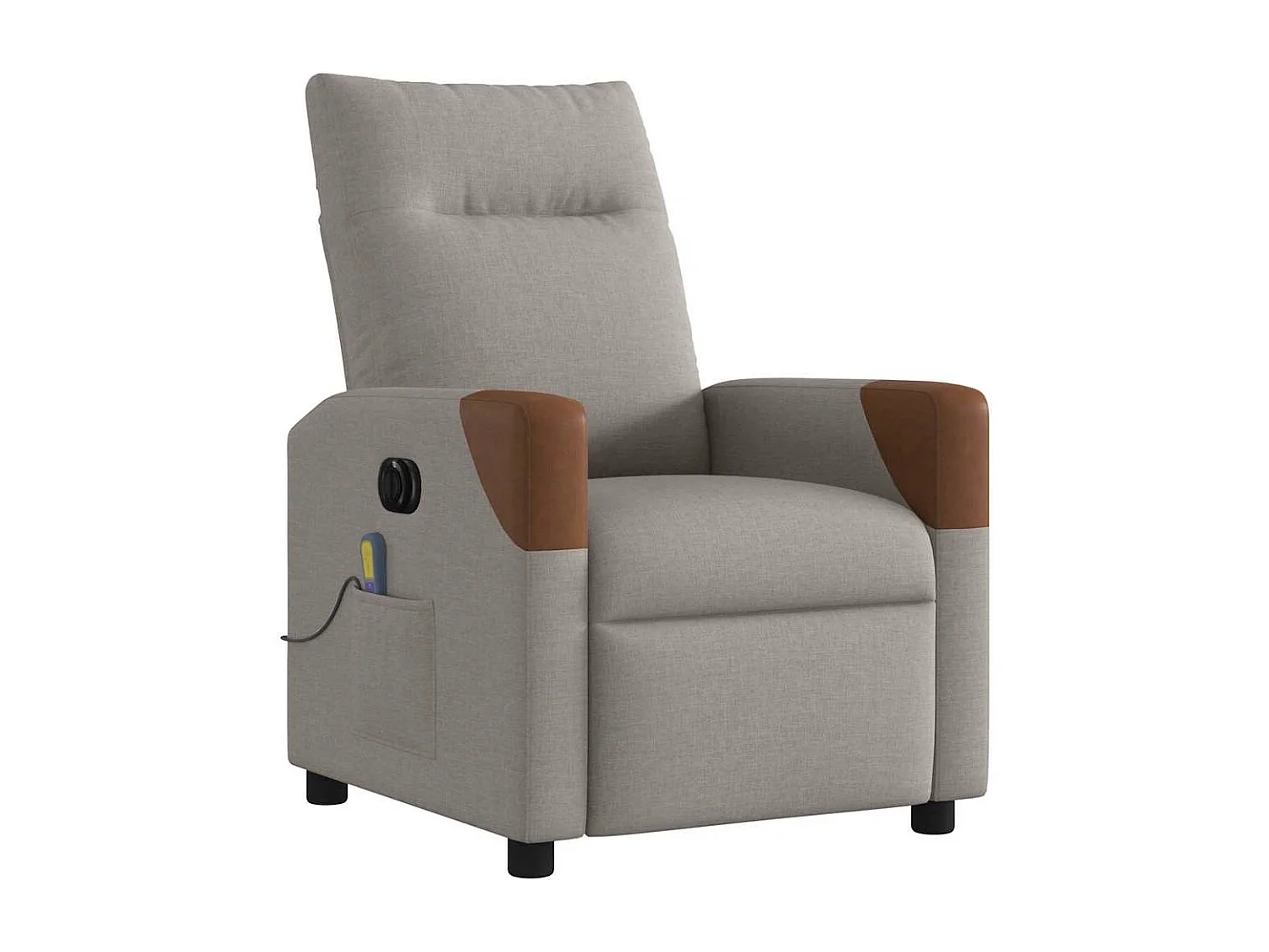 Fauteuil de massage inclinable électrique Taupe Tissu