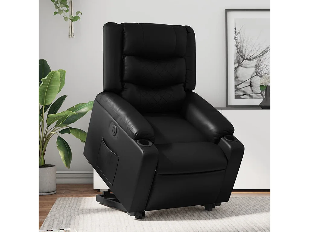 Fauteuil inclinable électrique noir similicuir