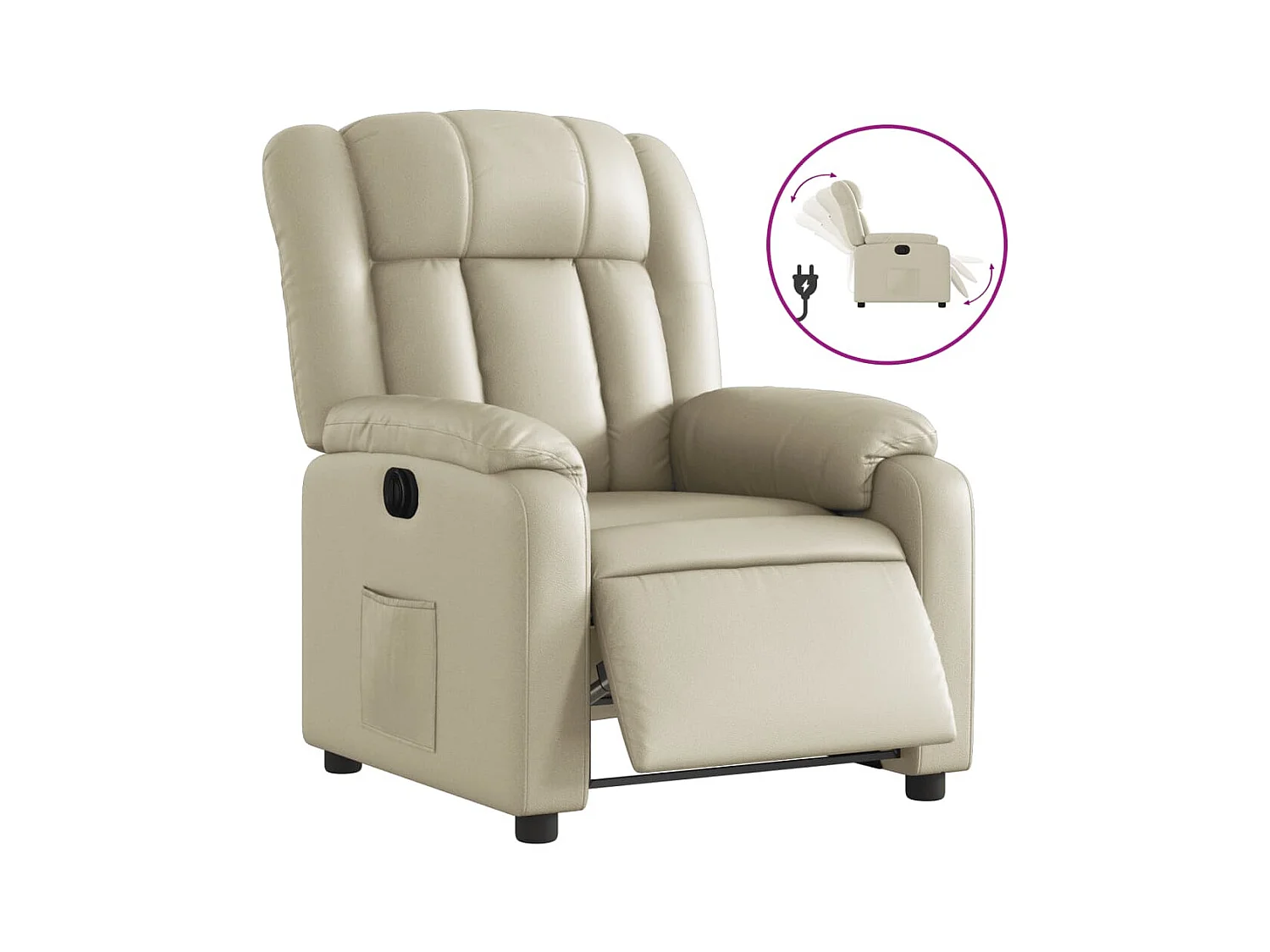 Fauteuil inclinable électrique Crème Similicuir
