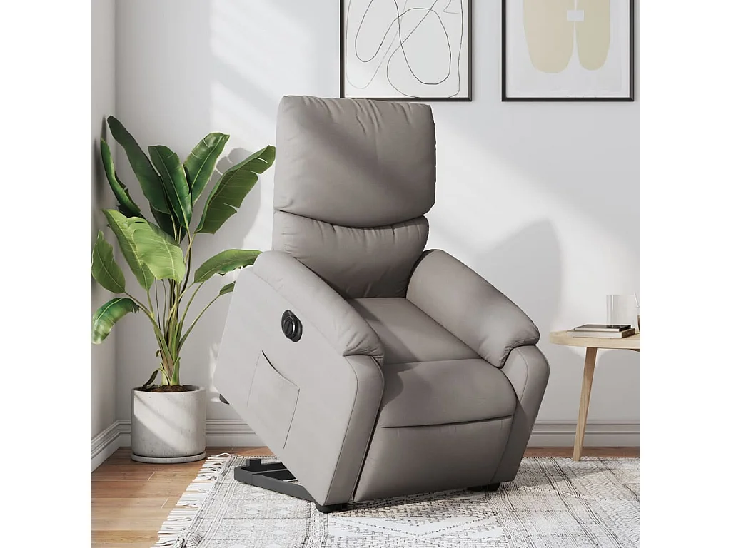 Fauteuil inclinable électrique taupe tissu