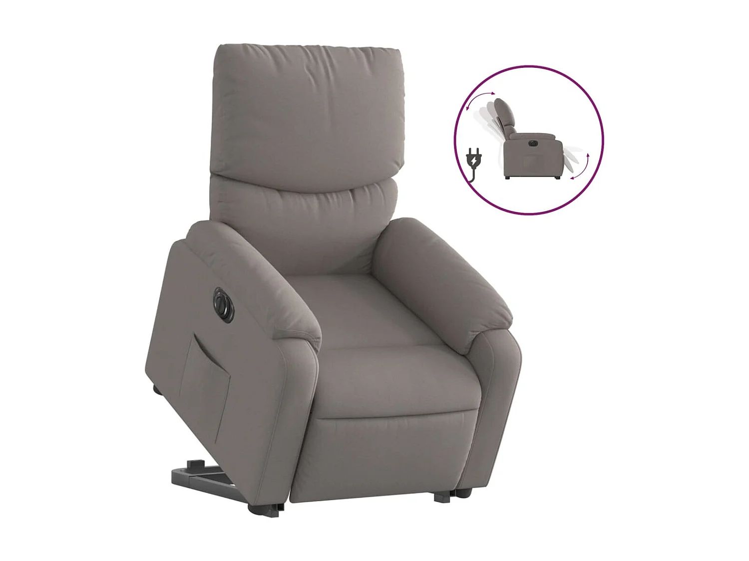 Fauteuil inclinable électrique taupe tissu