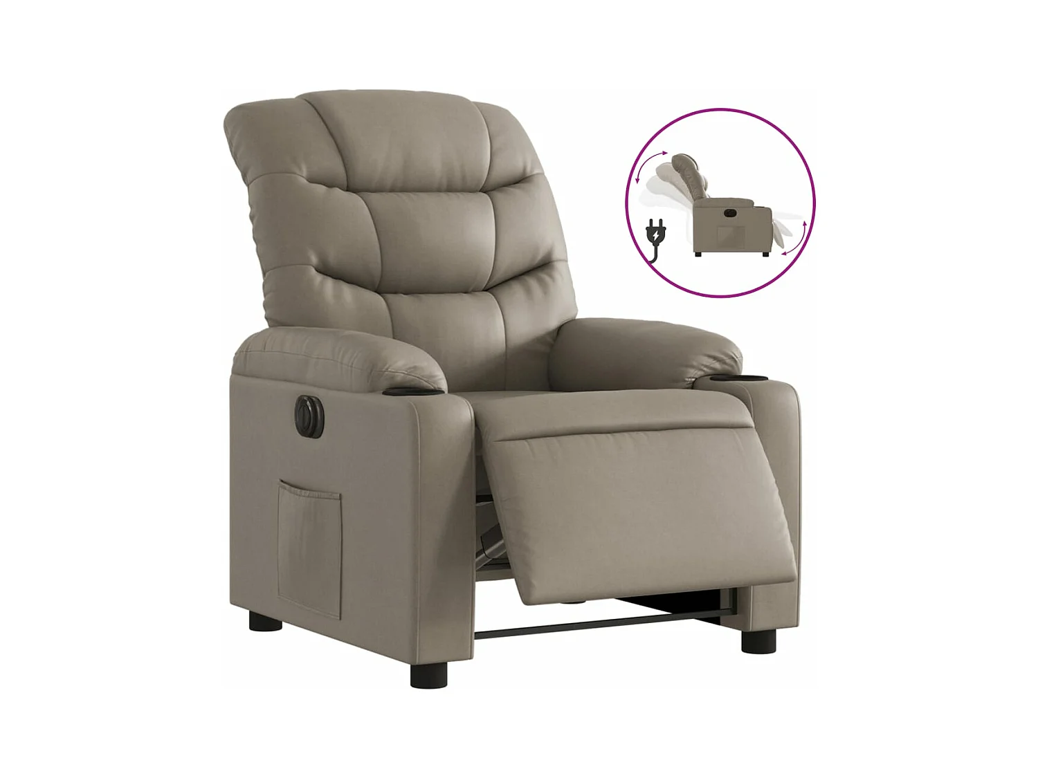 Fauteuil inclinable électrique Cappuccino Similicuir