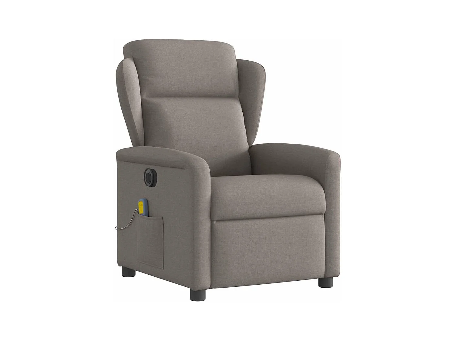 Sillón de masaje eléctrico reclinable de tela color topo