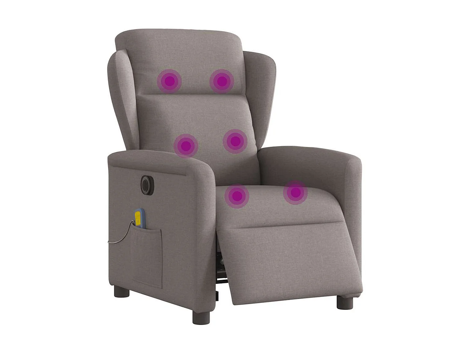 Fauteuil de massage inclinable électrique Taupe Tissu