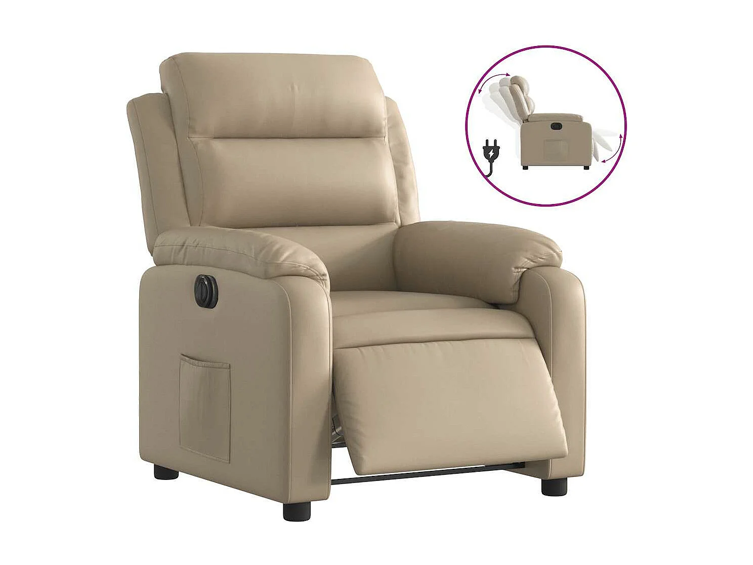Fauteuil inclinable électrique Cappuccino Similicuir