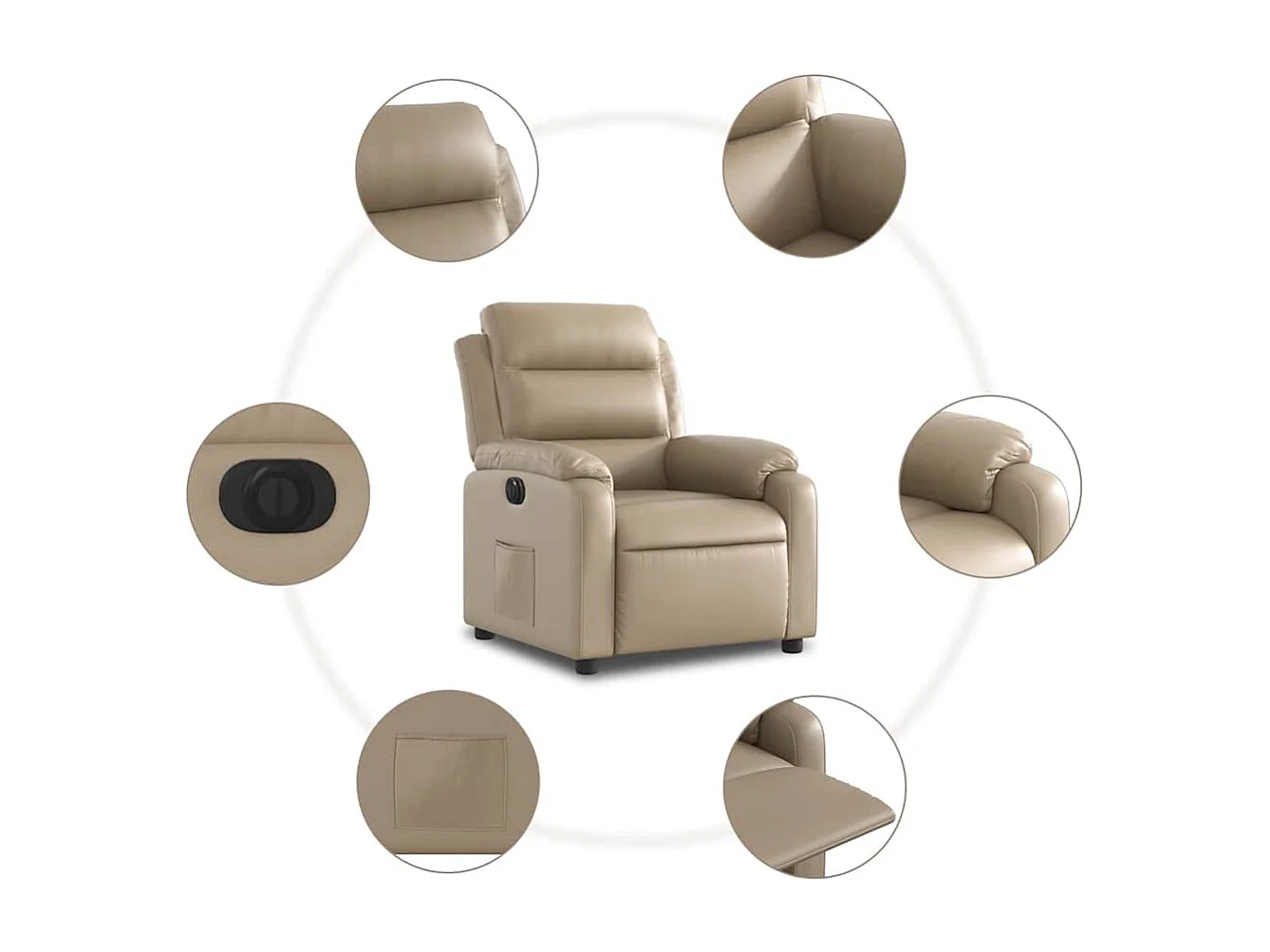 Fauteuil inclinable électrique Cappuccino Similicuir