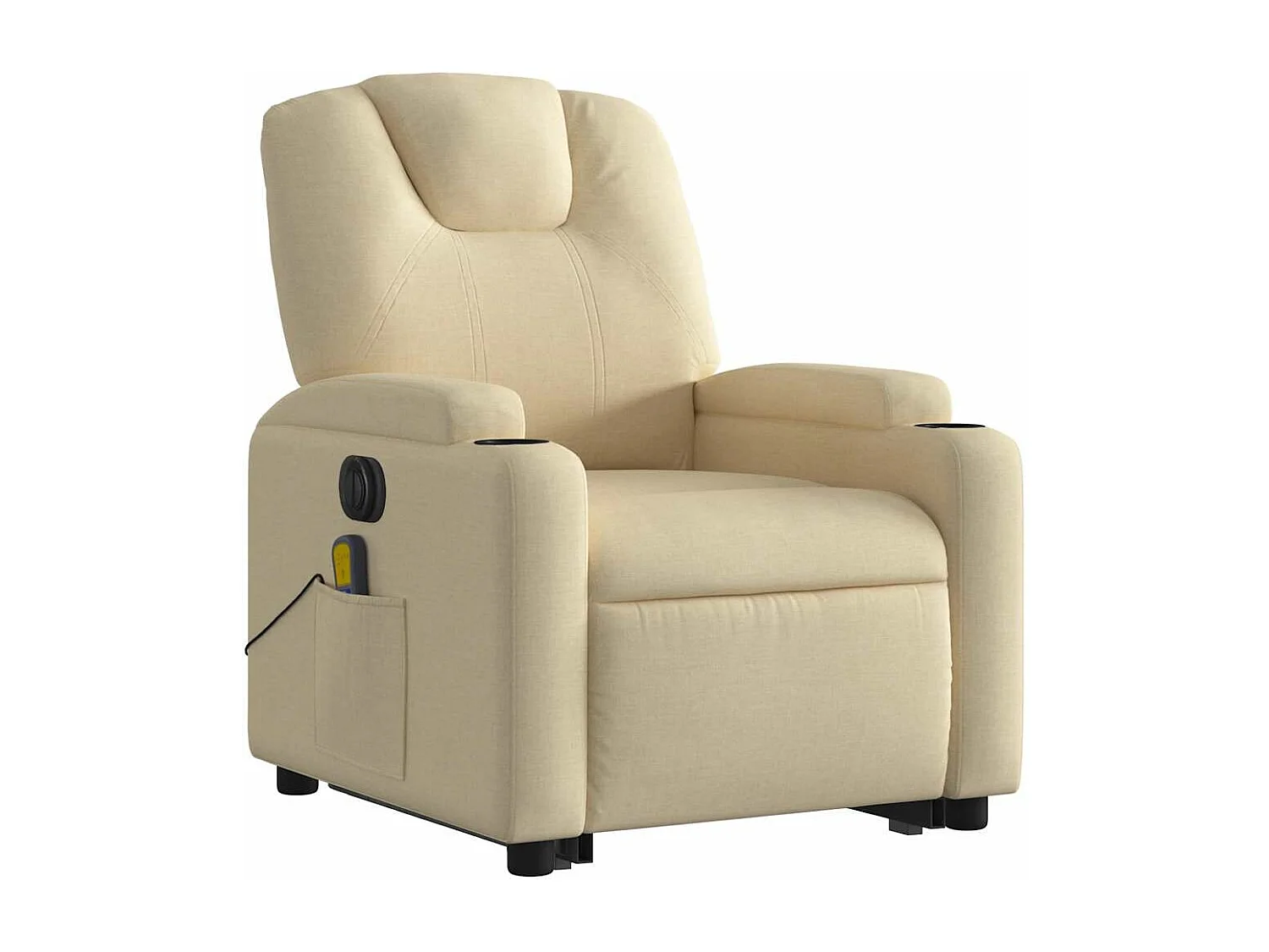 Fauteuil inclinable de massage électrique Crème Tissu