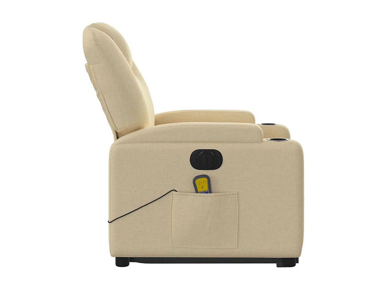 Fauteuil inclinable de massage électrique Crème Tissu