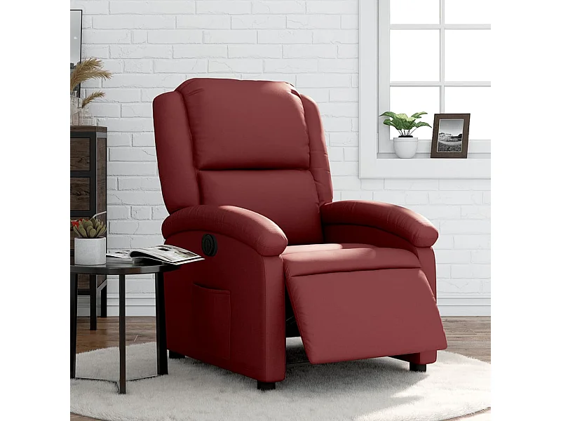 Fauteuil inclinable électrique Rouge bordeaux Similicuir