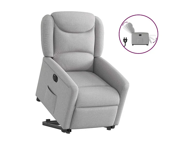Fauteuil inclinable électrique gris nuage tissu