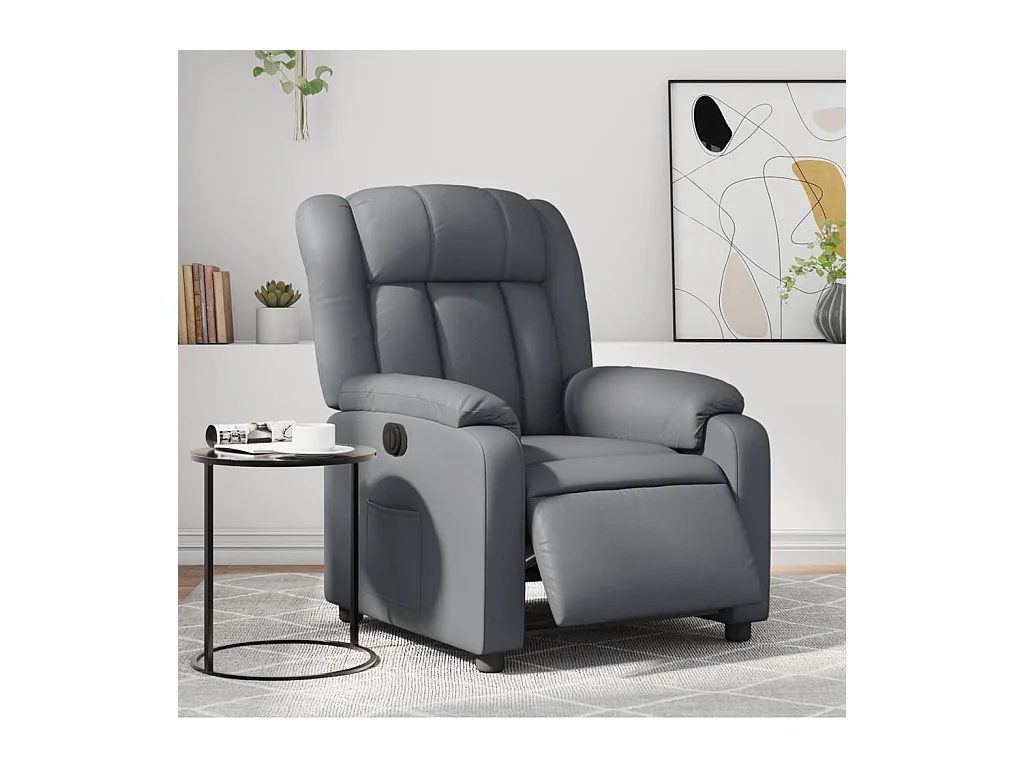 Fauteuil inclinable électrique Gris Similicuir