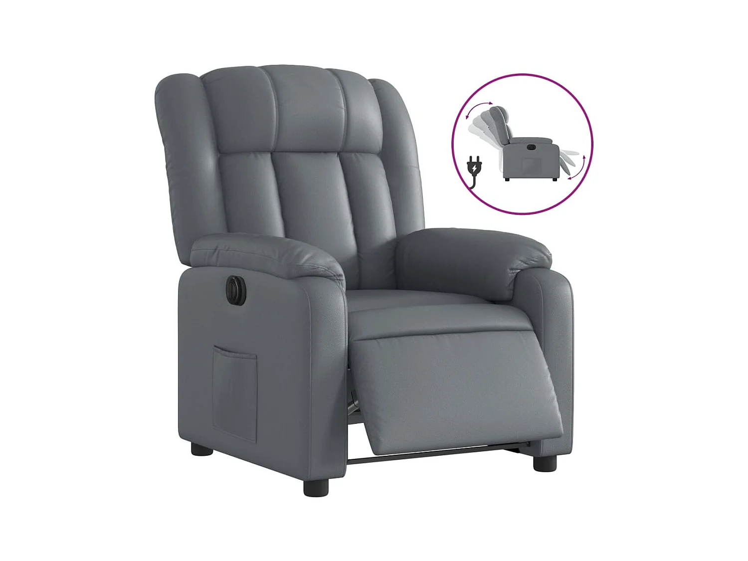 Fauteuil inclinable électrique Gris Similicuir
