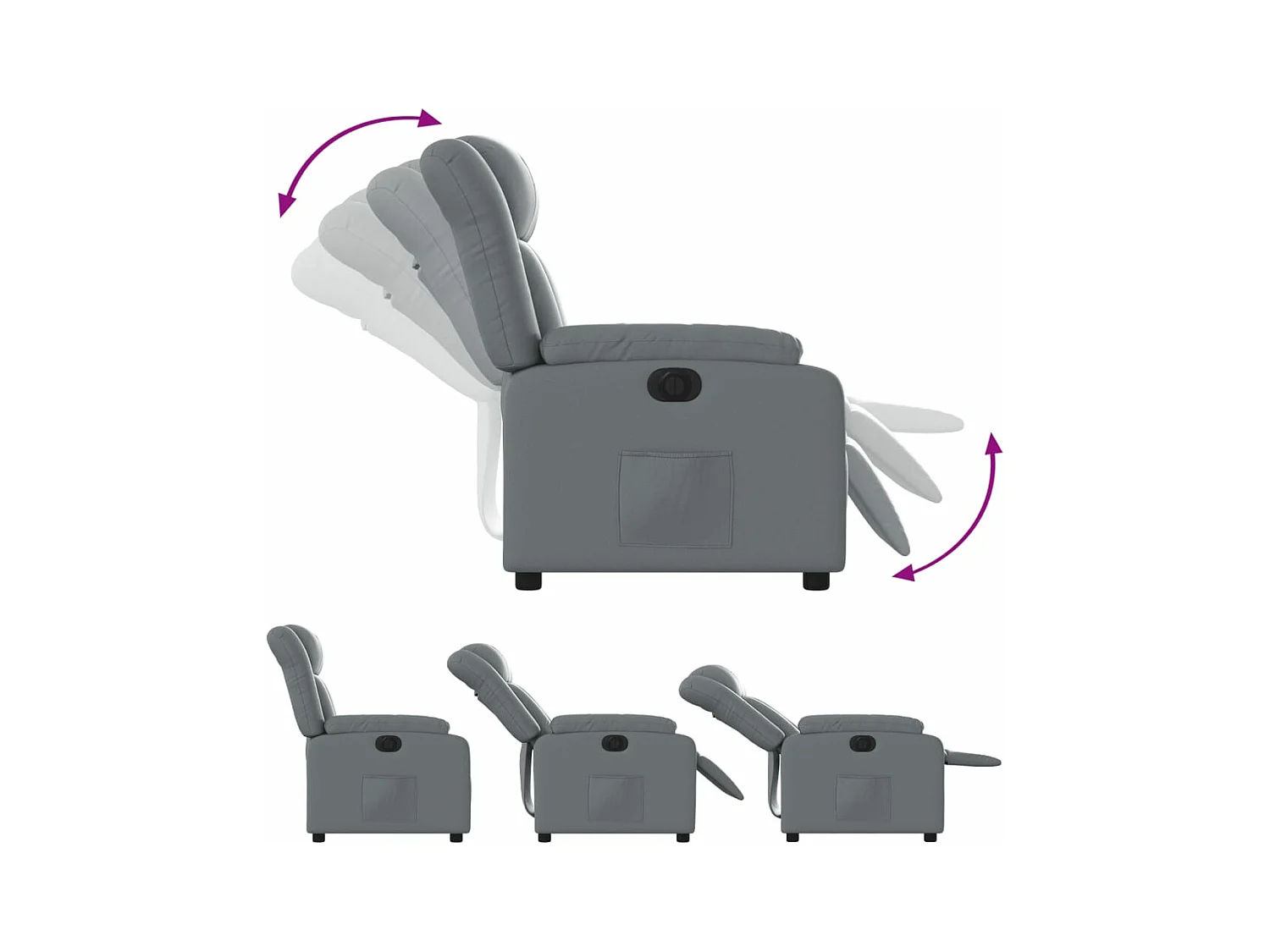 Fauteuil inclinable électrique Gris Similicuir