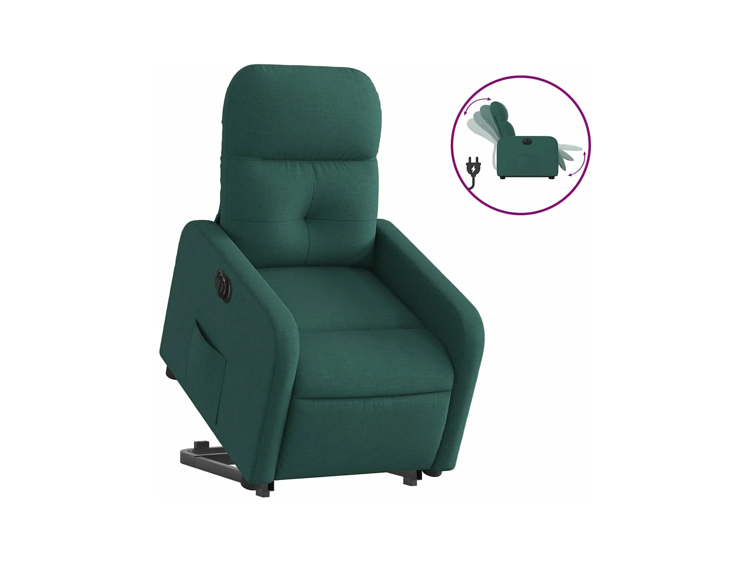 Fauteuil inclinable électrique vert foncé tissu