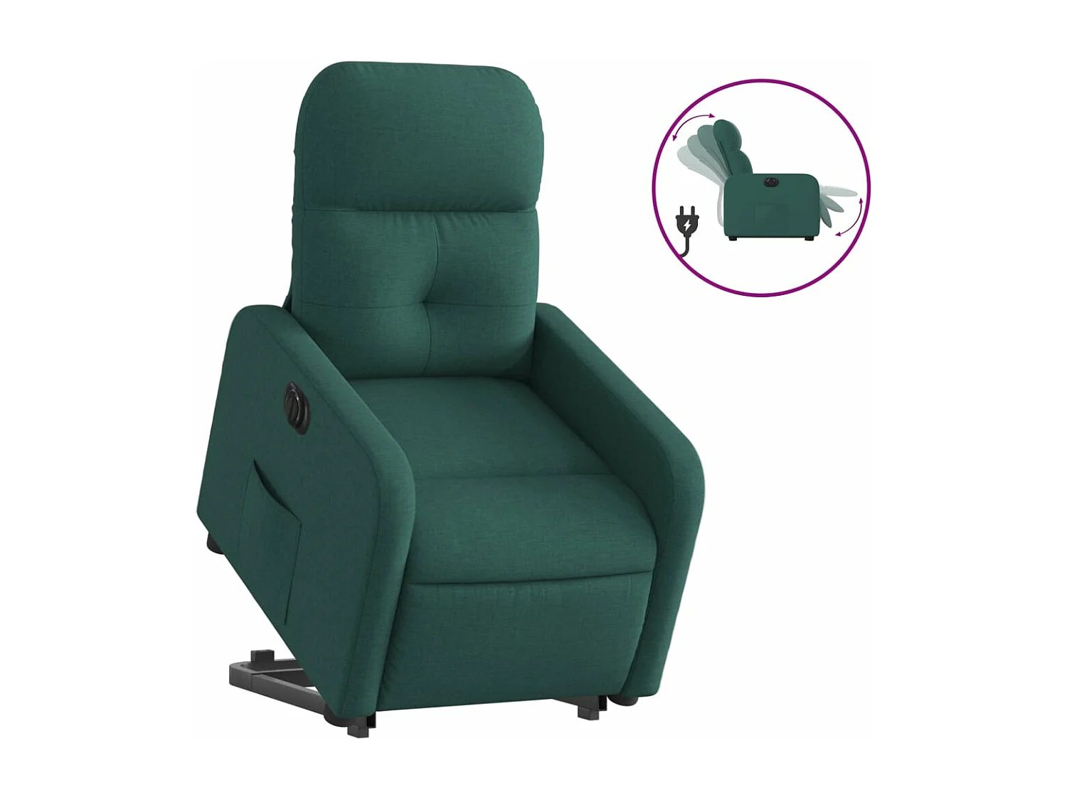 Fauteuil inclinable électrique vert foncé tissu