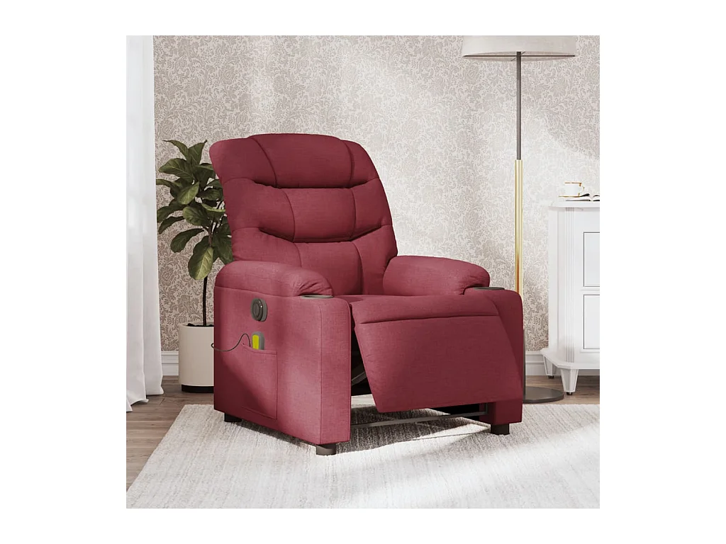 Fauteuil de massage inclinable électrique Rouge bordeaux Tissu