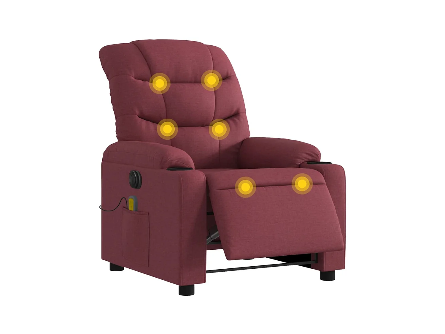Fauteuil de massage inclinable électrique Rouge bordeaux Tissu