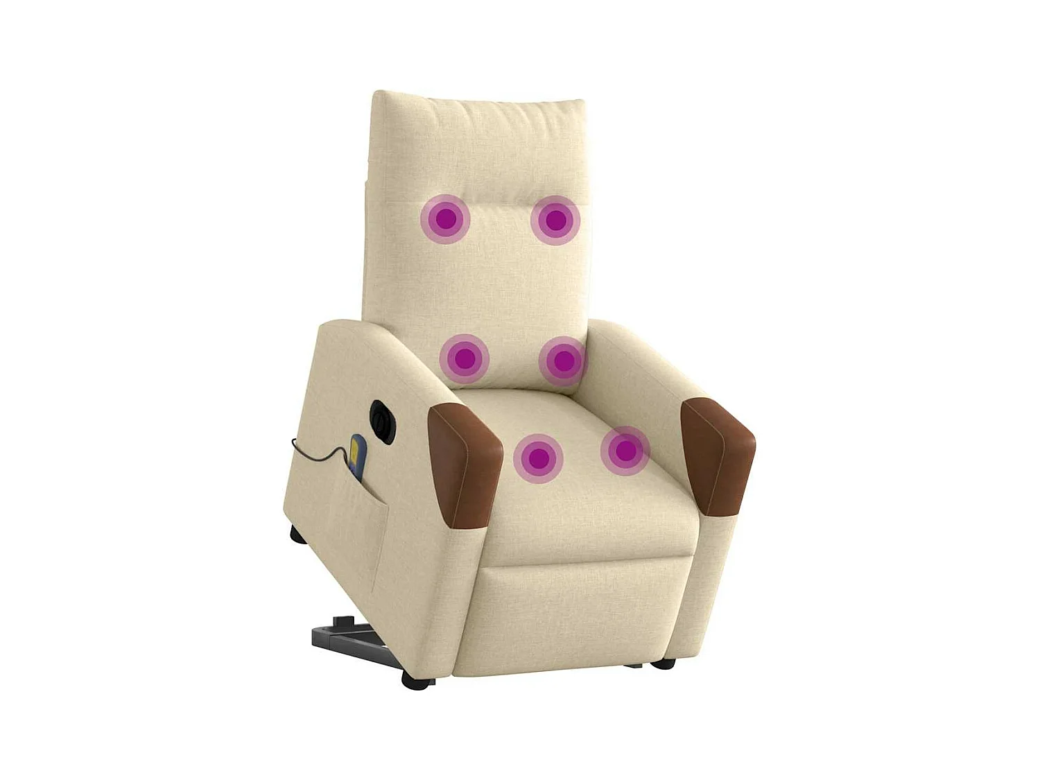 Fauteuil inclinable de massage électrique Crème Tissu