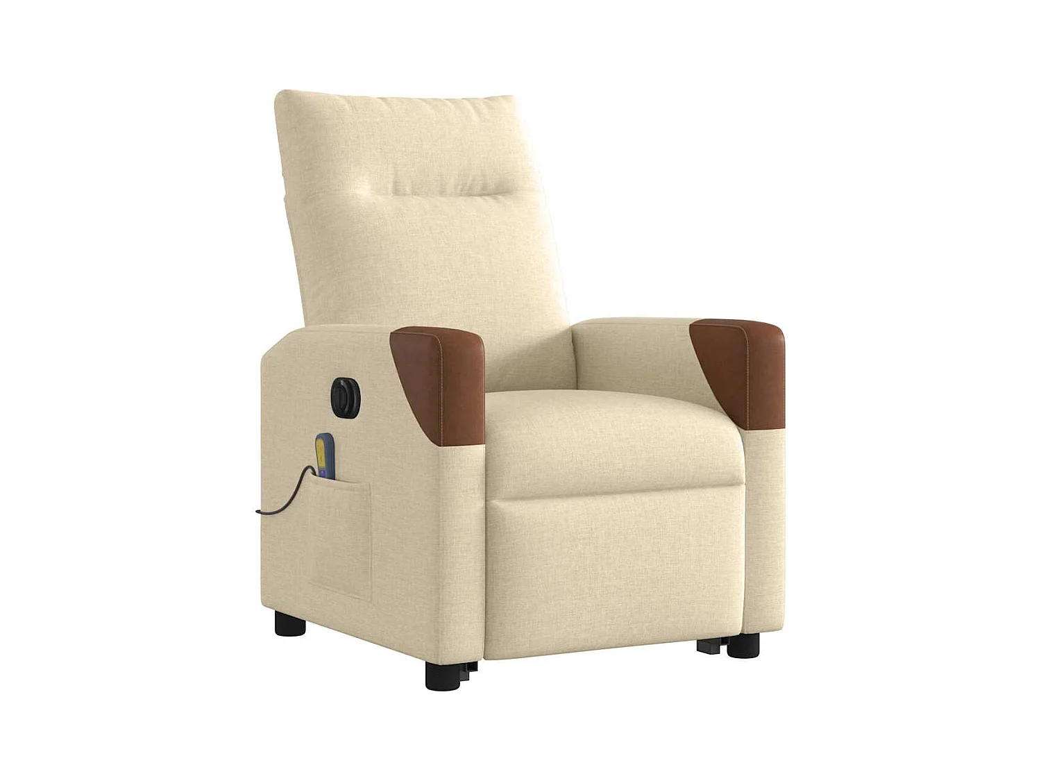 Fauteuil inclinable de massage électrique Crème Tissu