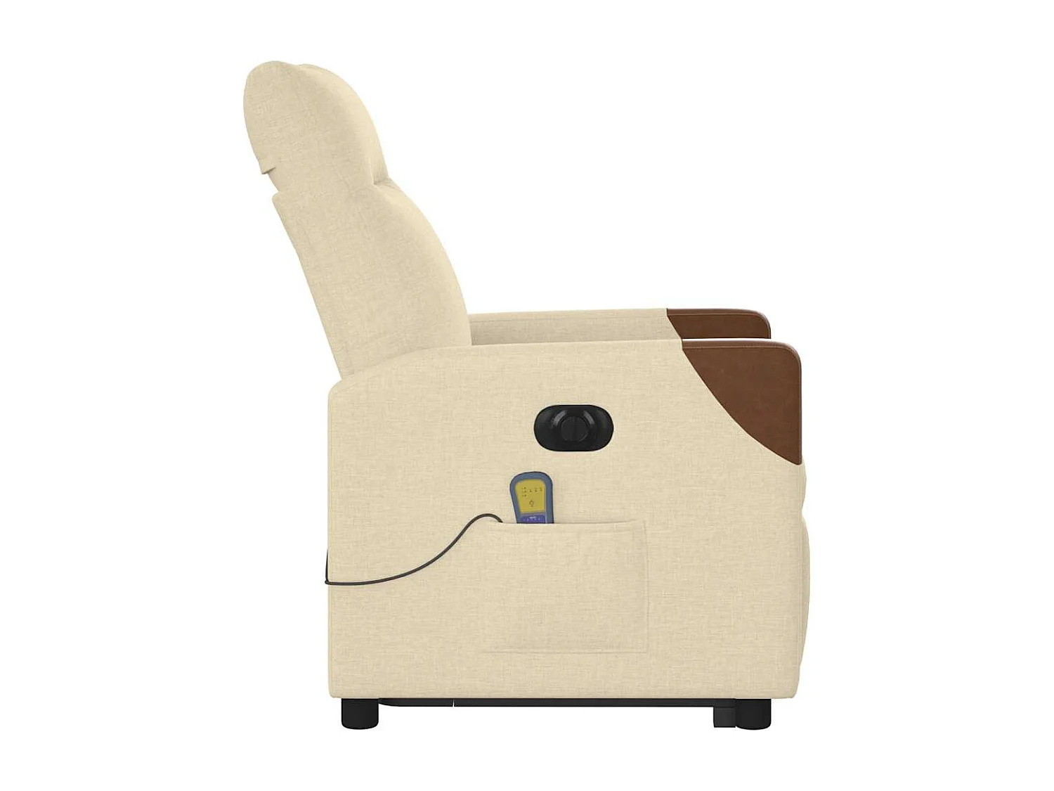 Fauteuil inclinable de massage électrique Crème Tissu