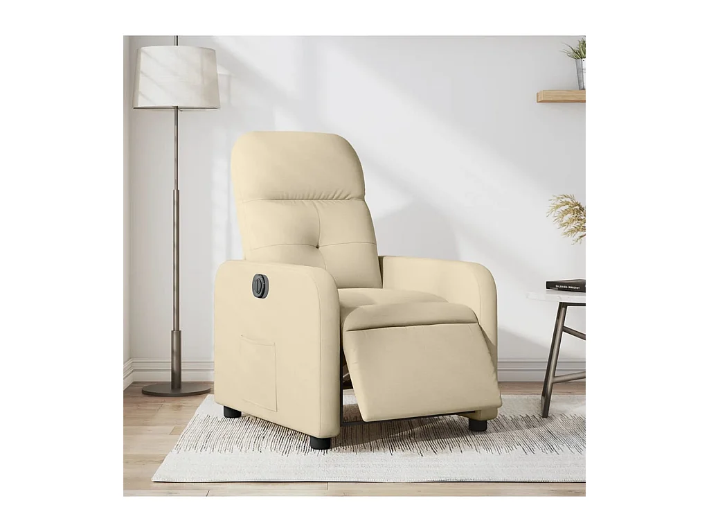 Fauteuil inclinable électrique Crème Tissu