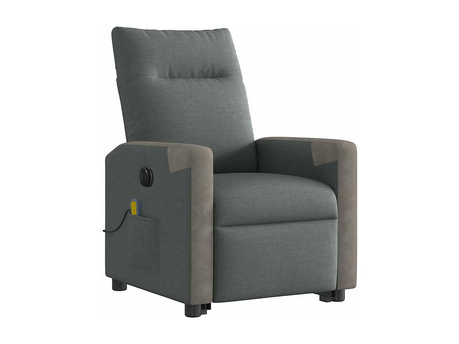 Fauteuil inclinable de massage électrique Gris foncé Tissu