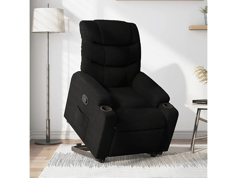 Fauteuil inclinable électrique noir tissu