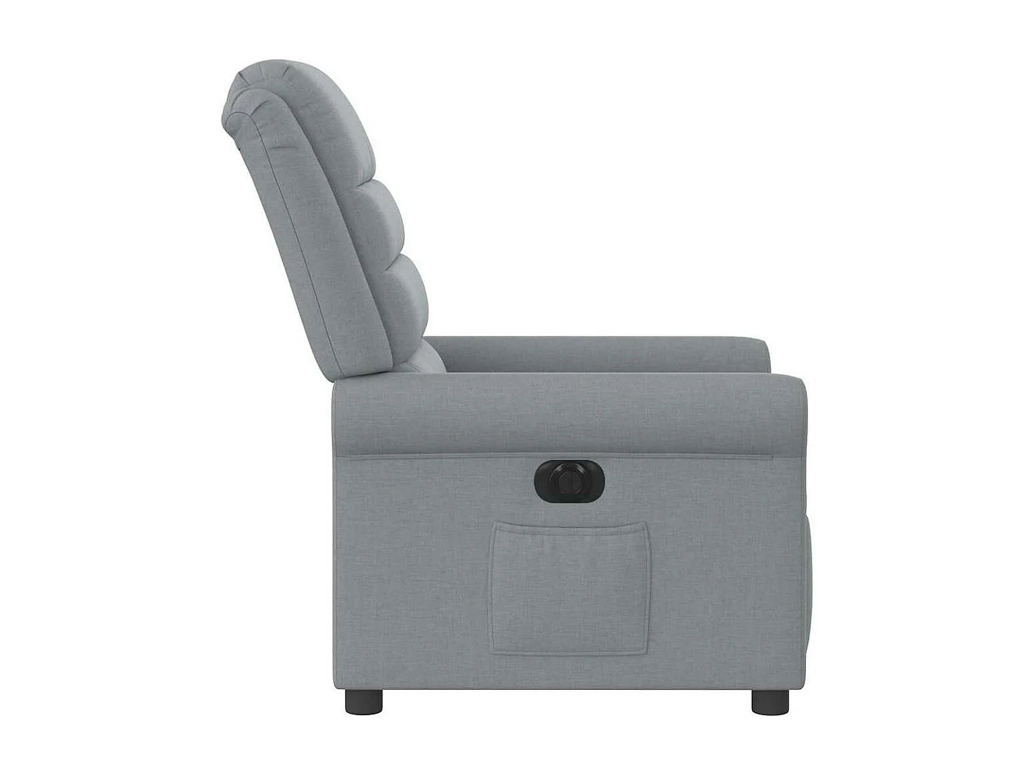 Sillón reclinable eléctrico de tela gris claro
